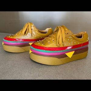 Dolls Kill Quickie Mart Burger Platform Sneakers